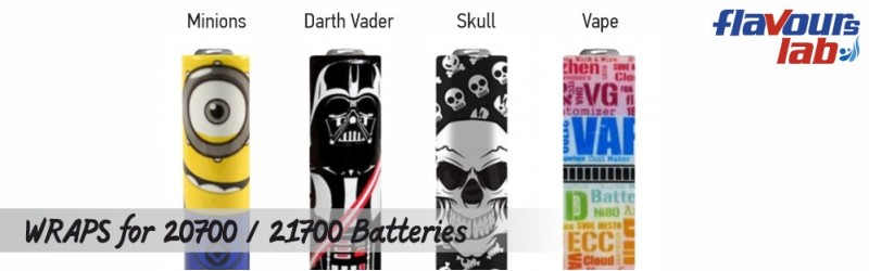 Wraps for 20700 / 21700 batteries